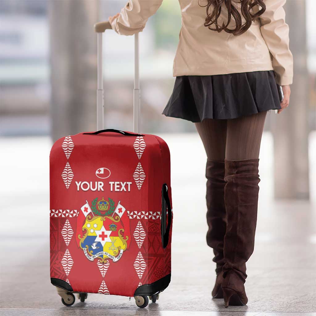 Custom Tonga Rugby 2024 Luggage Cover Go Champions Ikale Tahi Ngatu Pattern LT14 - Polynesian Pride
