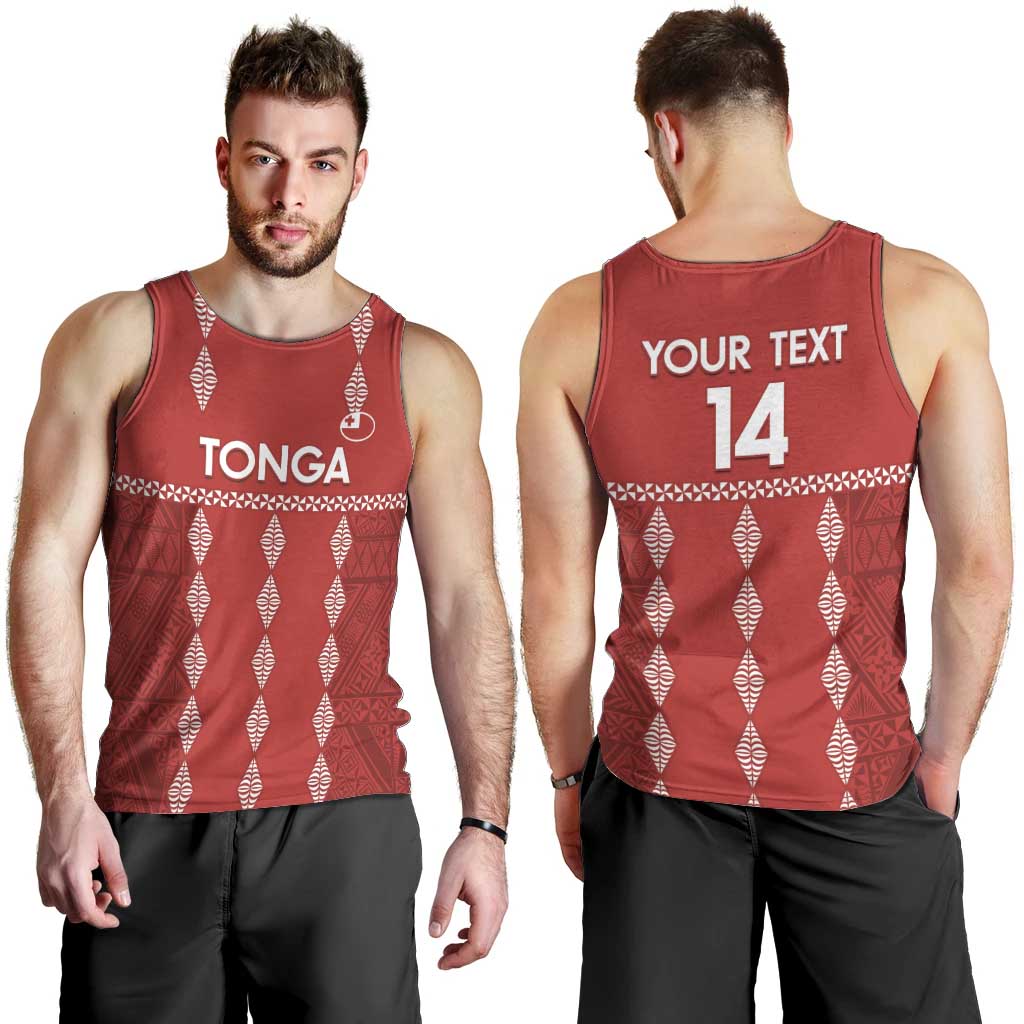 Custom Tonga Rugby 2024 Men Tank Top Go Champions Ikale Tahi Ngatu Pattern