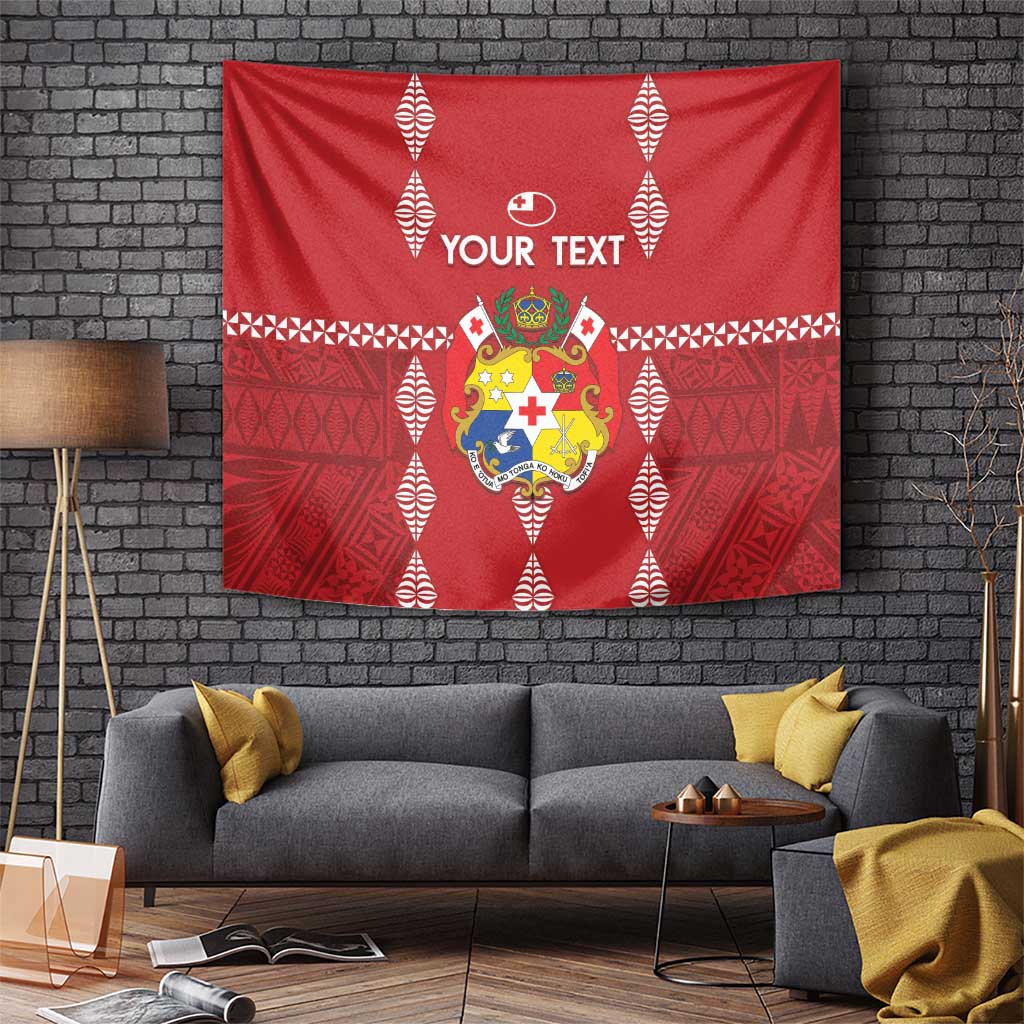 Custom Tonga Rugby 2024 Tapestry Go Champions Ikale Tahi Ngatu Pattern LT14 - Polynesian Pride