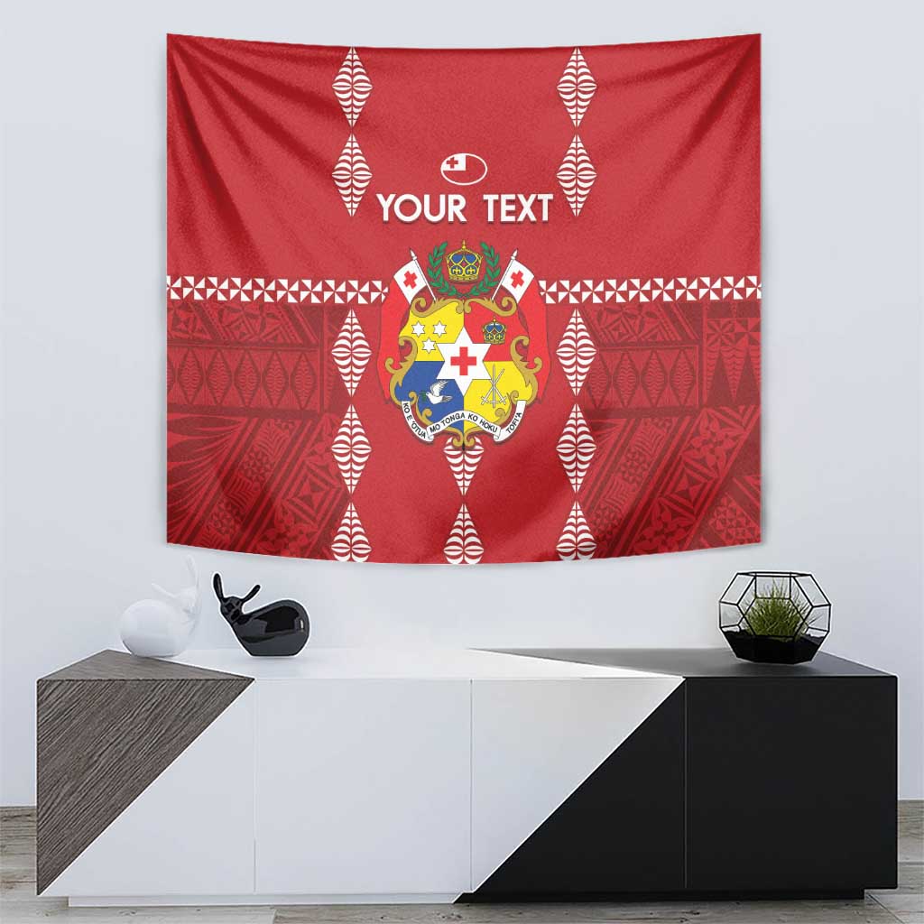 Custom Tonga Rugby 2024 Tapestry Go Champions Ikale Tahi Ngatu Pattern LT14 - Polynesian Pride
