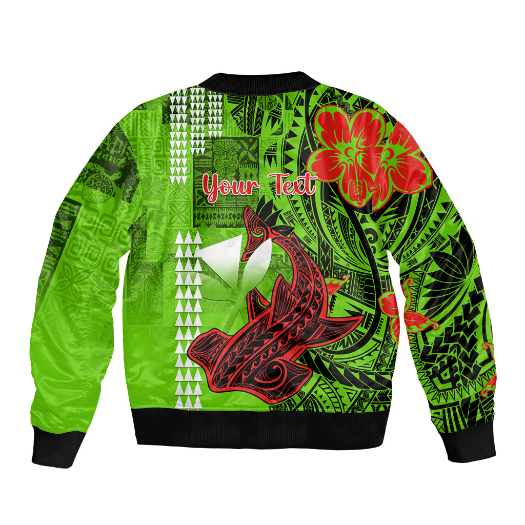 Personalised Hawaii Christmas Bomber Jacket Mele Kalikimaka Kakau Polynesian Shark Tattoo LT14 - Polynesian Pride