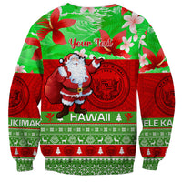 Personalised Hawaii Christmas Sweatshirt Mele Kalikimaka Hawaiian Santa Tropical Vibes LT14 - Polynesian Pride