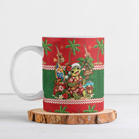 Hawaii Christmas Mele Kalikimaka Ceramic Mug Aloha Turtle Santa With Ukulele LT14 Red - Polynesian Pride