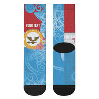 Personalised Malaita Province Day Crew Socks Solomon Islands Maramapaina Flag Color LT14 - Polynesian Pride