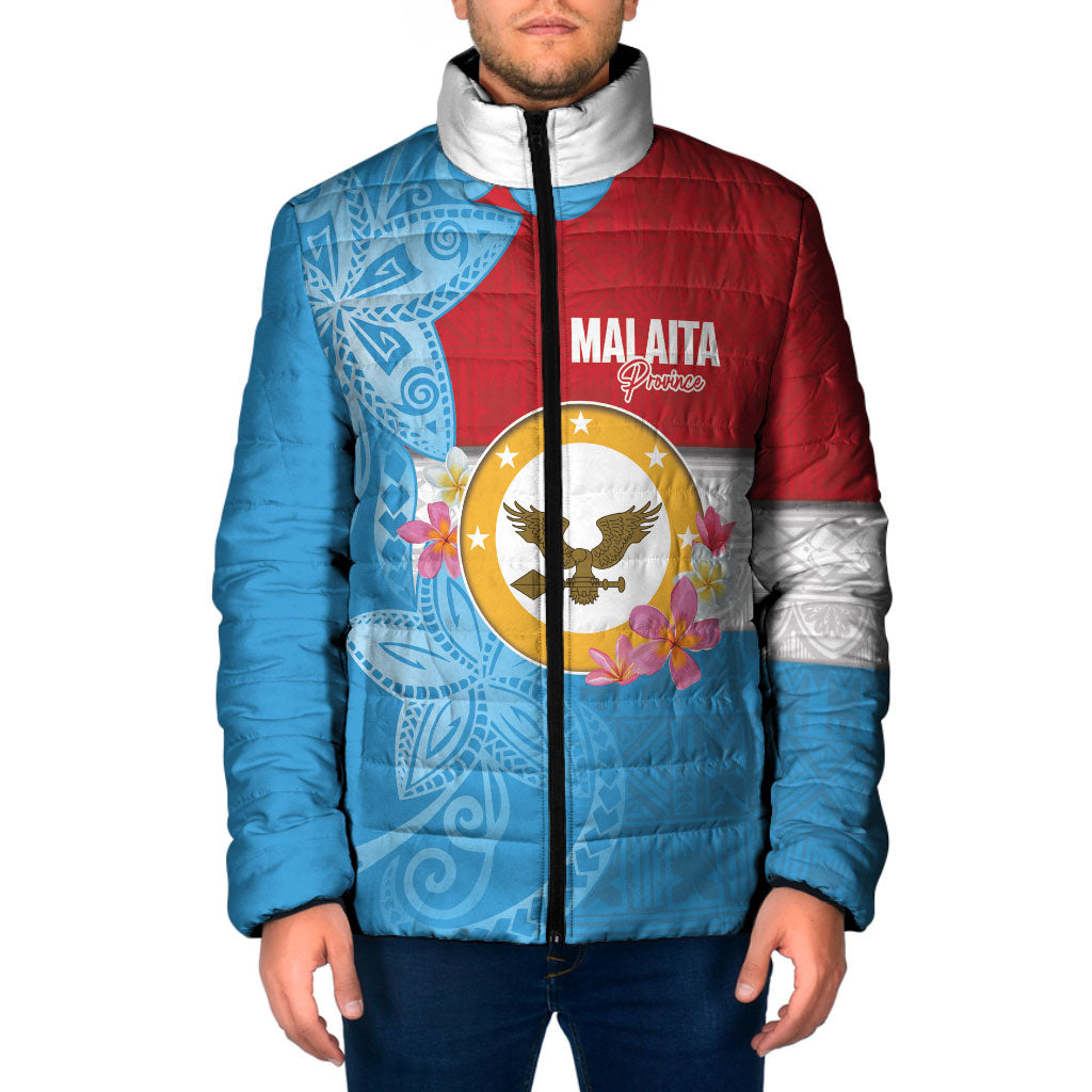 Personalised Malaita Province Day Padded Jacket Solomon Islands Maramapaina Flag Color LT14 Men Blue - Polynesian Pride