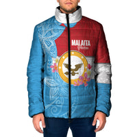 Personalised Malaita Province Day Padded Jacket Solomon Islands Maramapaina Flag Color LT14 Men Blue - Polynesian Pride
