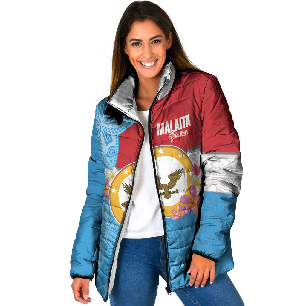 Personalised Malaita Province Day Padded Jacket Solomon Islands Maramapaina Flag Color LT14 Women Blue - Polynesian Pride