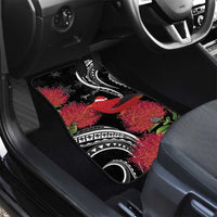 Personalized Mele Kalikimaka Hawaii Car Mats I'iwi Bird With Ohia Lehua - Black Color