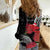 Personalized Mele Kalikimaka Hawaii Women Casual Shirt I'iwi Bird With Ohia Lehua - Black Color