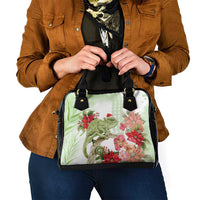 Pastel Green Hawaii Chameleon Christmas Shoulder Handbag Mele Kalikimaka Kakau - Watercolor