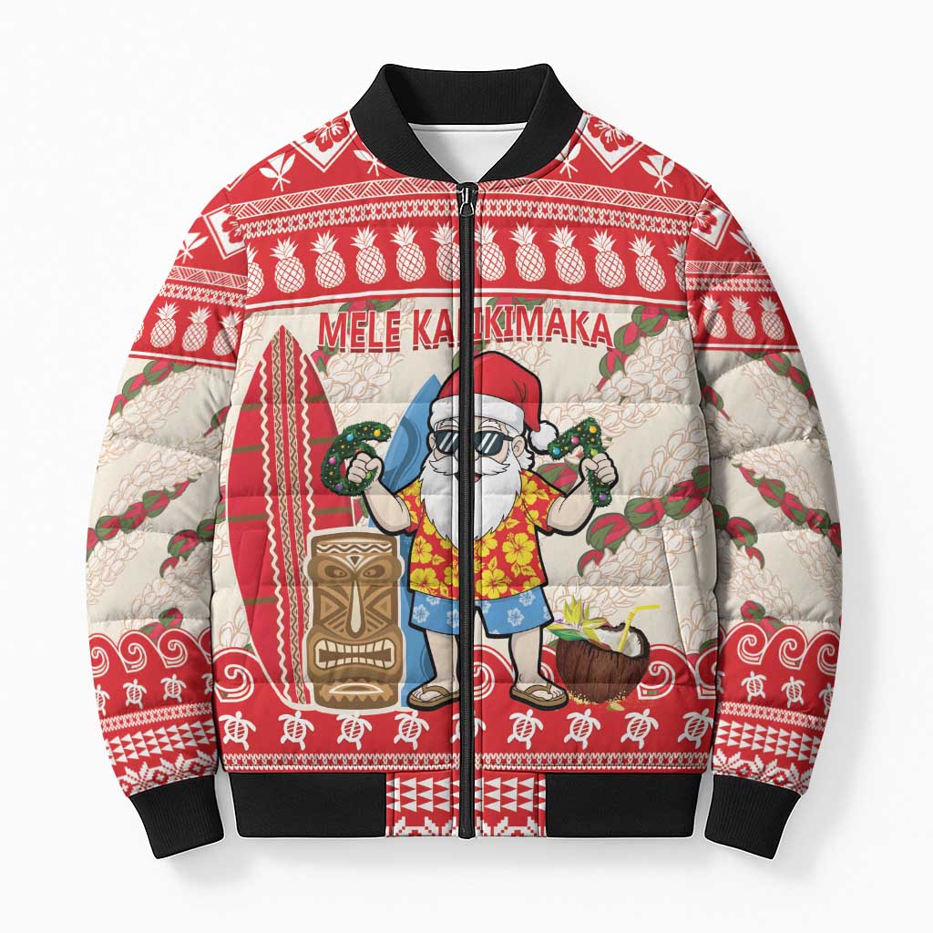 Hawaii Christmas Six Seven Bomber Puffer Jacket Mele Kalikimaka Funny Santa 67 Gen Alpha Slang - Polynesian Pride