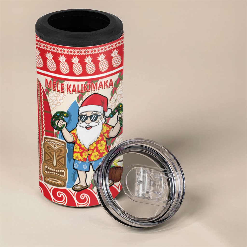 Hawaii Christmas Six Seven 4 in 1 Can Cooler Tumbler Mele Kalikimaka Funny Santa 67 Gen Alpha Slang - Polynesian Pride