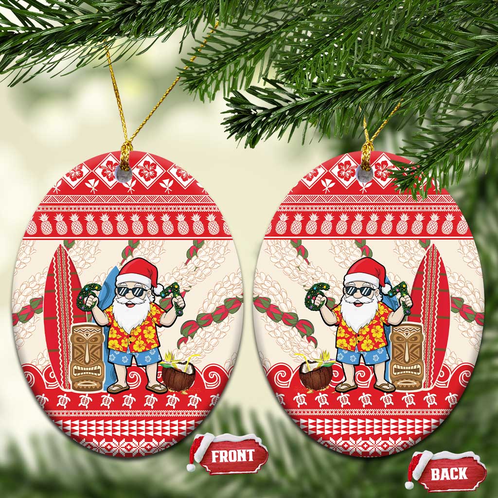 Hawaii Christmas Six Seven Ceramic Ornament Mele Kalikimaka Funny Santa 67 Gen Alpha Slang - Polynesian Pride