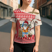 Hawaii Christmas Six Seven Cross Shoulder Shirt Mele Kalikimaka Funny Santa 67 Gen Alpha Slang - Polynesian Pride