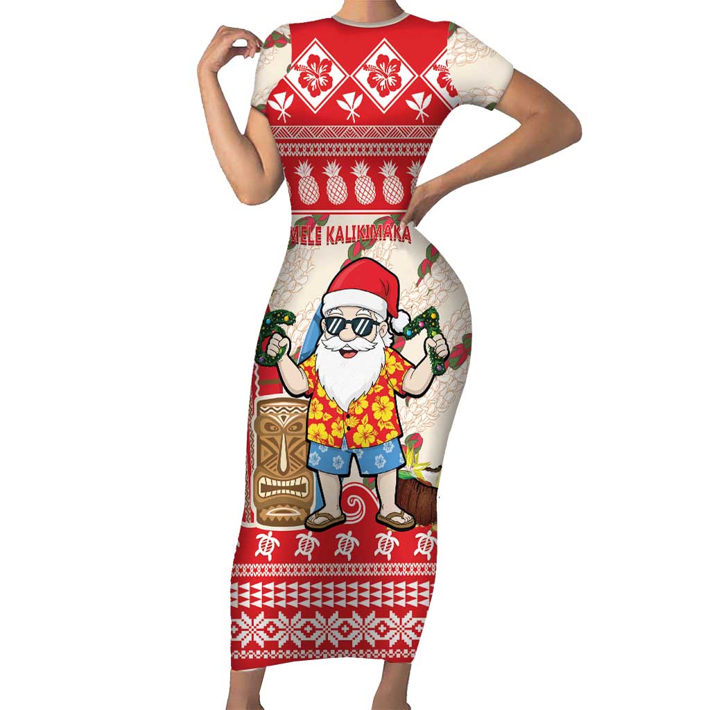 Hawaii Christmas Six Seven Family Matching Short Sleeve Bodycon Dress and Hawaiian Shirt Mele Kalikimaka Funny Santa 67 Gen Alpha Slang - Polynesian Pride