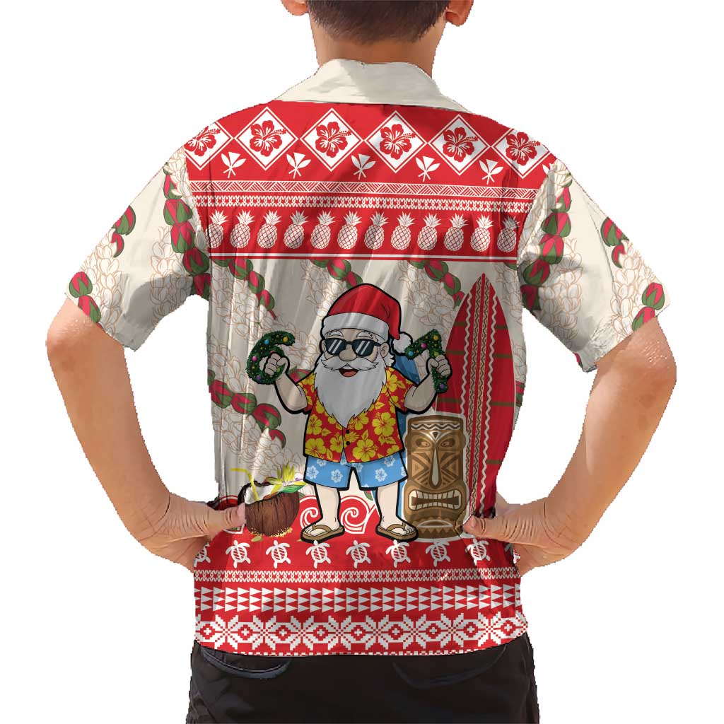Hawaii Christmas Six Seven Family Matching Summer Maxi Dress and Hawaiian Shirt Mele Kalikimaka Funny Santa 67 Gen Alpha Slang LT14 - Polynesian Pride