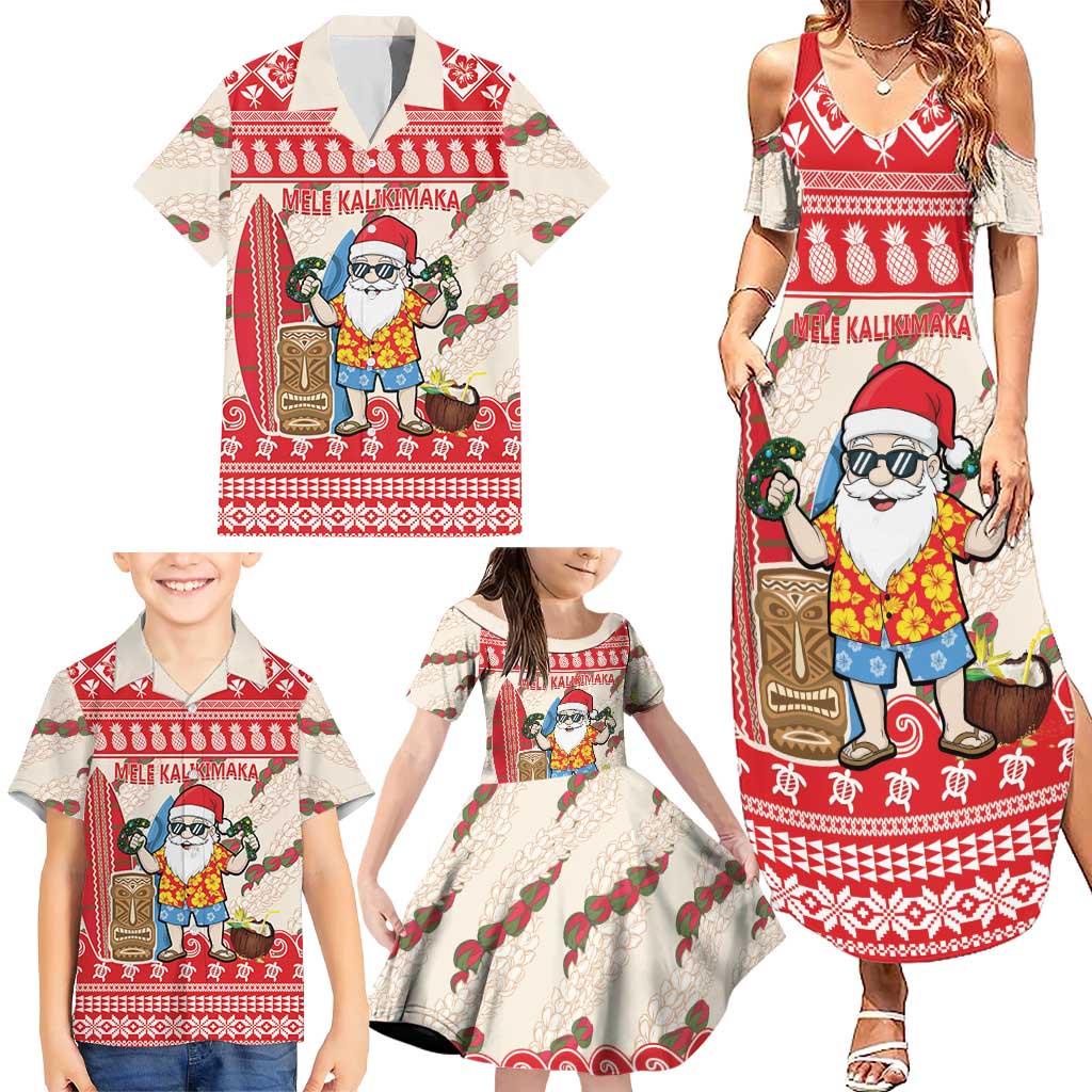 Hawaii Christmas Six Seven Family Matching Summer Maxi Dress and Hawaiian Shirt Mele Kalikimaka Funny Santa 67 Gen Alpha Slang LT14 - Polynesian Pride