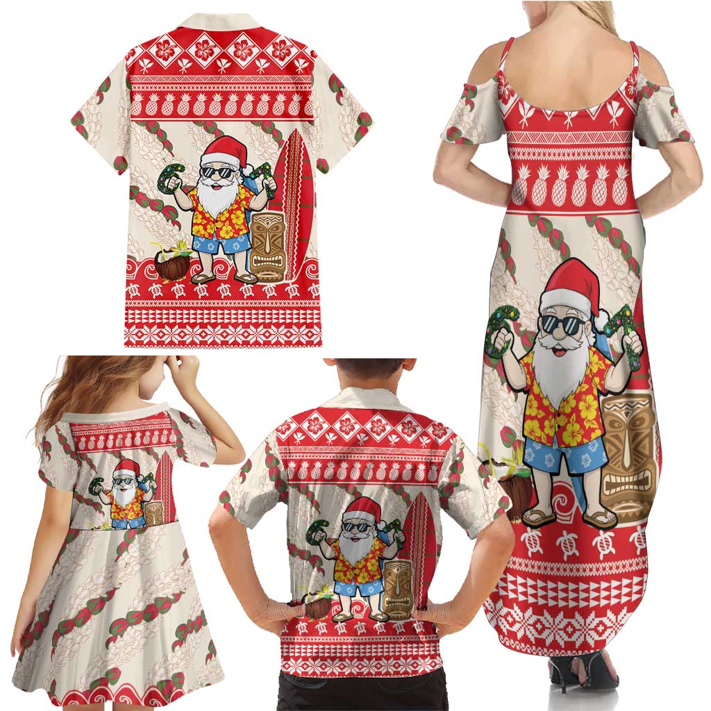 Hawaii Christmas Six Seven Family Matching Summer Maxi Dress and Hawaiian Shirt Mele Kalikimaka Funny Santa 67 Gen Alpha Slang LT14 - Polynesian Pride