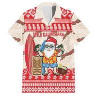 Hawaii Christmas Six Seven Family Matching Summer Maxi Dress and Hawaiian Shirt Mele Kalikimaka Funny Santa 67 Gen Alpha Slang LT14 Dad's Shirt - Short Sleeve Red - Polynesian Pride