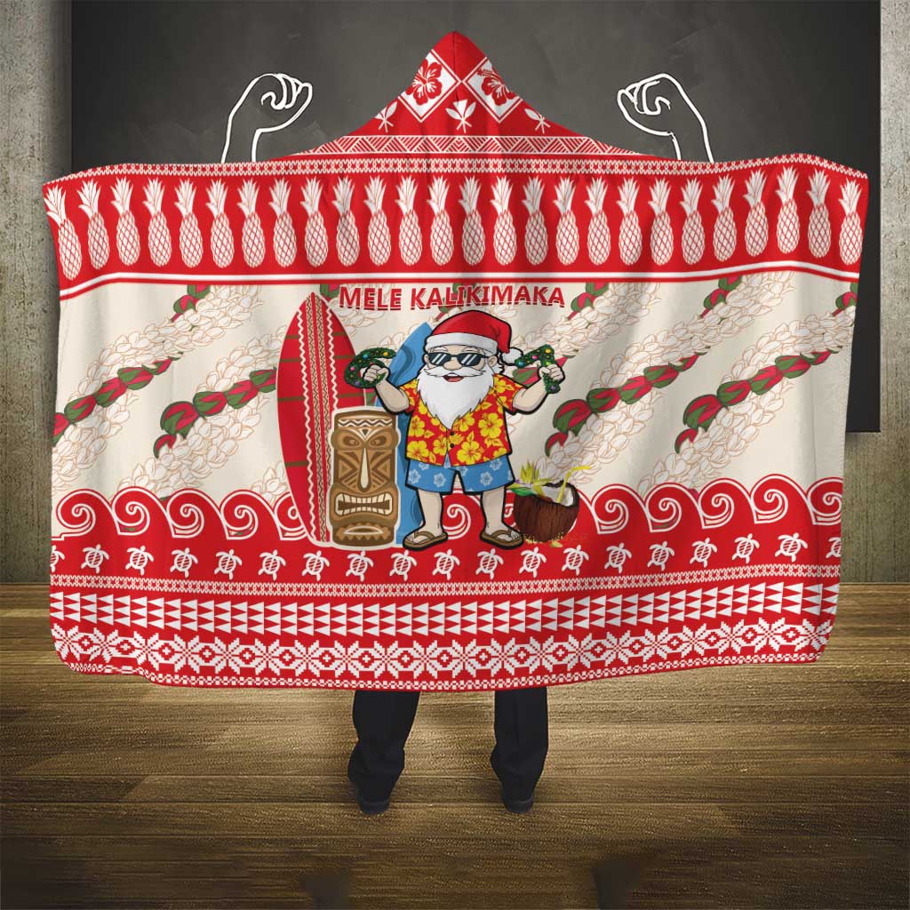 Hawaii Christmas Six Seven Hooded Blanket Mele Kalikimaka Funny Santa 67 Gen Alpha Slang - Polynesian Pride