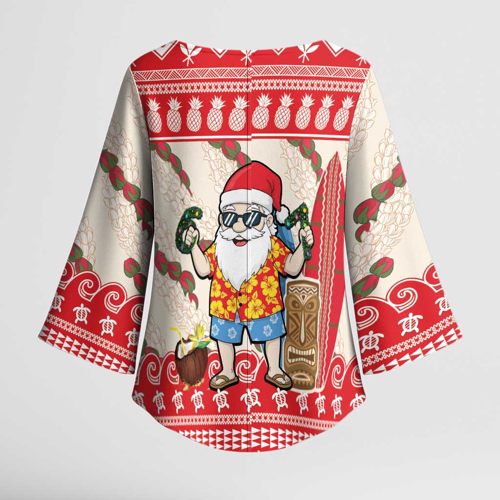 Hawaii Christmas Six Seven Kimono Sleeve Blouse Mele Kalikimaka Funny Santa 67 Gen Alpha Slang - Polynesian Pride