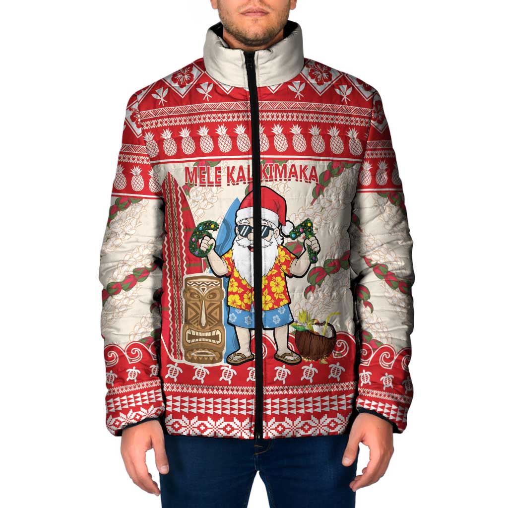 Hawaii Christmas Six Seven Padded Jacket Mele Kalikimaka Funny Santa 67 Gen Alpha Slang - Polynesian Pride