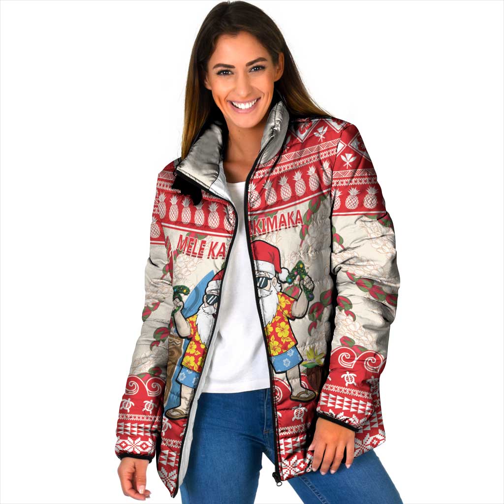 Hawaii Christmas Six Seven Padded Jacket Mele Kalikimaka Funny Santa 67 Gen Alpha Slang - Polynesian Pride