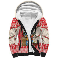 Hawaii Christmas Six Seven Sherpa Hoodie Mele Kalikimaka Funny Santa 67 Gen Alpha Slang - Polynesian Pride