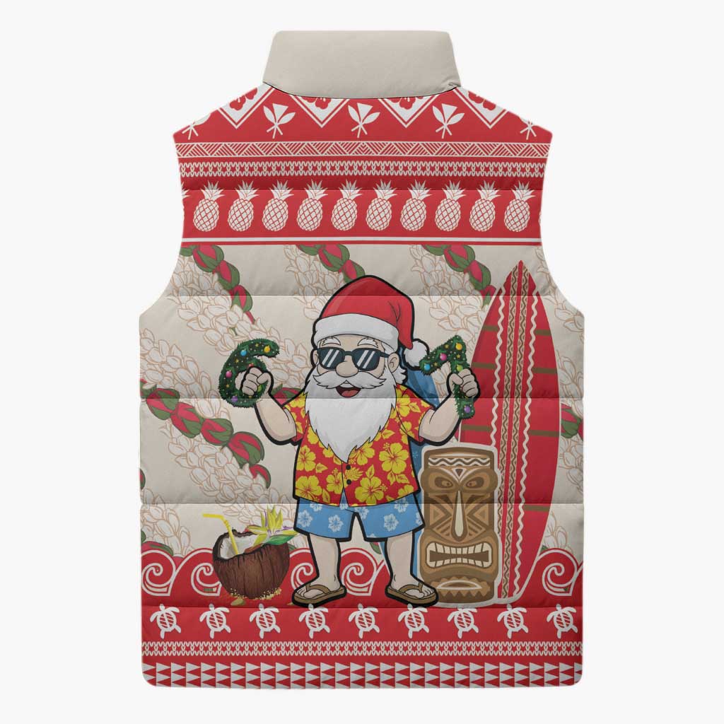 Hawaii Christmas Six Seven Sleeveless Puffer Jacket Mele Kalikimaka Funny Santa 67 Gen Alpha Slang - Polynesian Pride