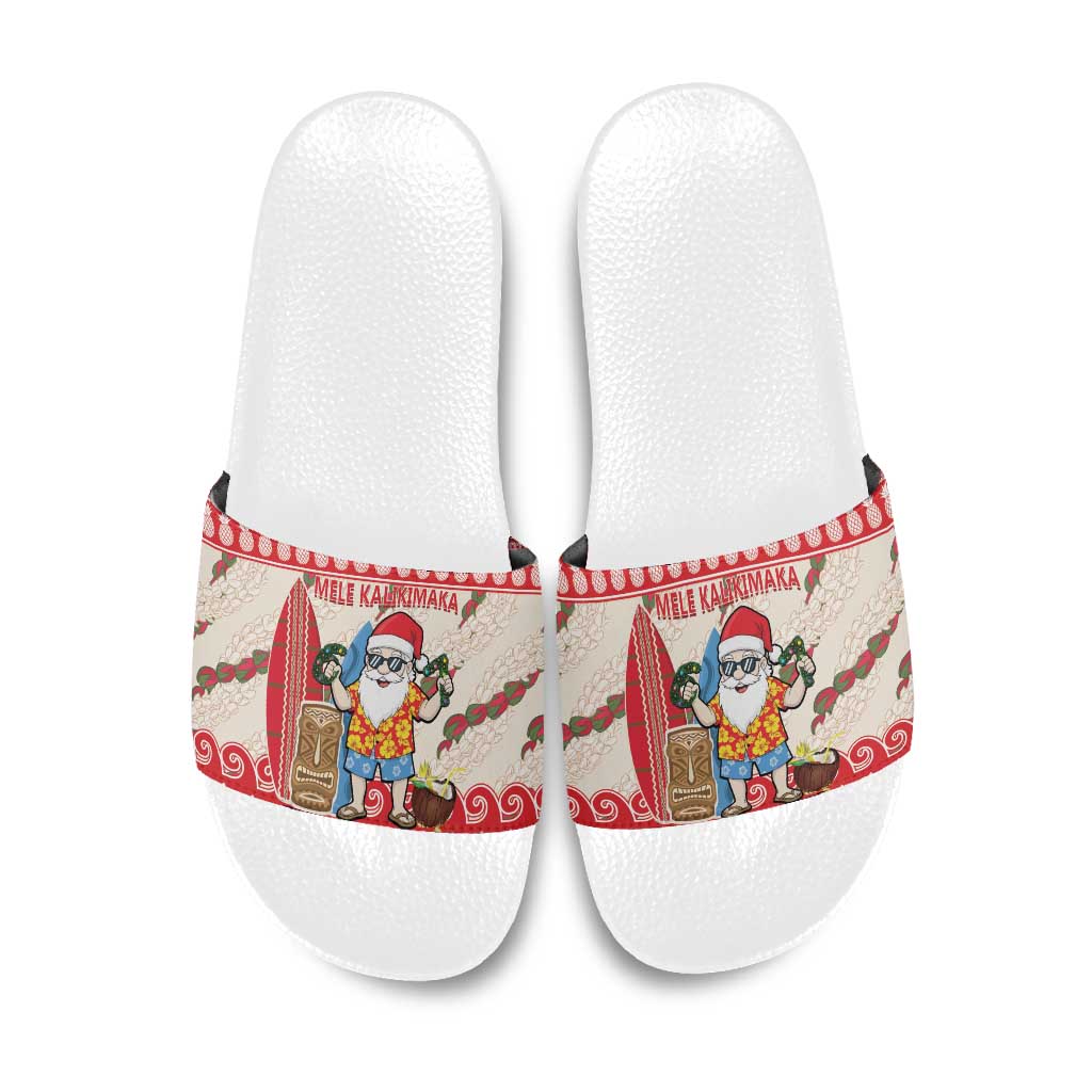 Hawaii Christmas Six Seven Slide Sandals Mele Kalikimaka Funny Santa 67 Gen Alpha Slang - Polynesian Pride