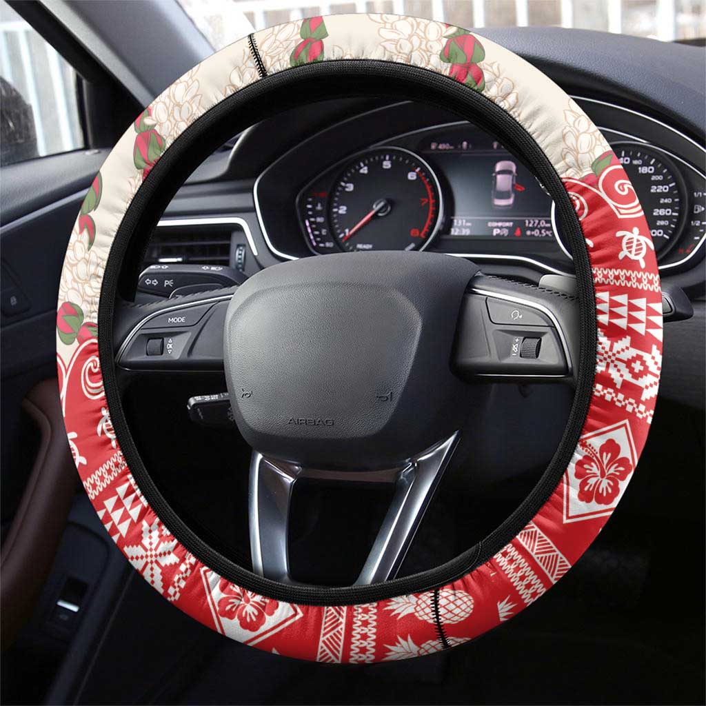 Hawaii Christmas Six Seven Steering Wheel Cover Mele Kalikimaka Funny Santa 67 Gen Alpha Slang - Polynesian Pride