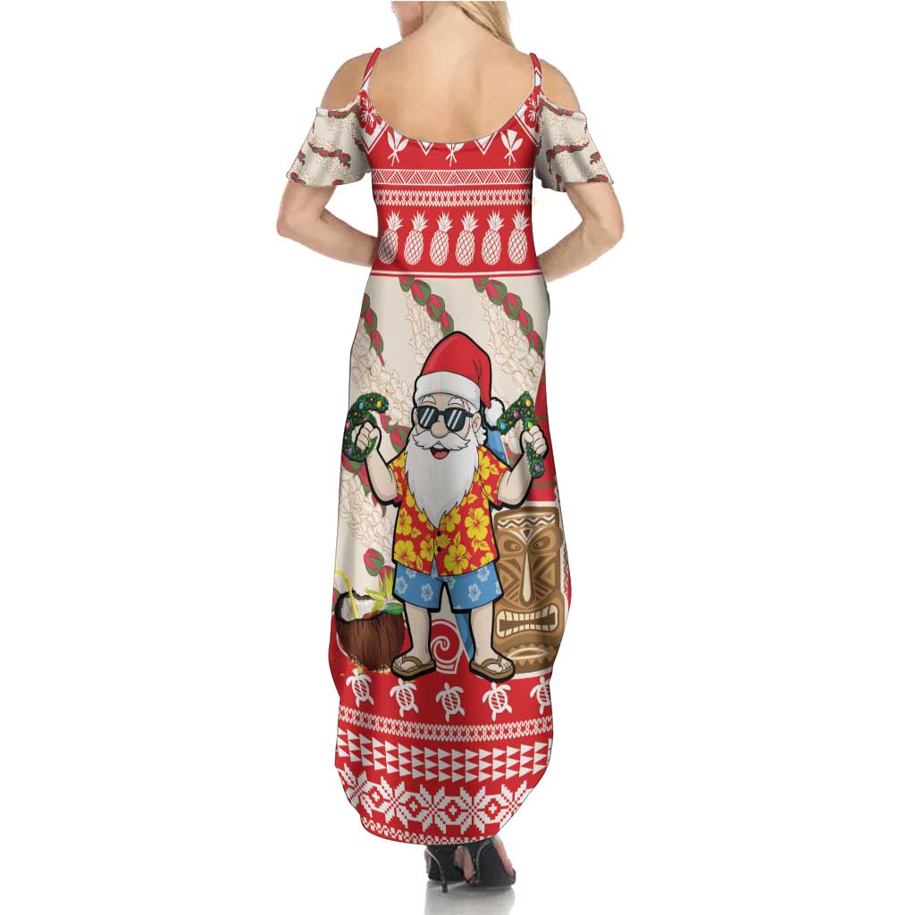 Hawaii Christmas Six Seven Summer Maxi Dress Mele Kalikimaka Funny Santa 67 Gen Alpha Slang - Polynesian Pride