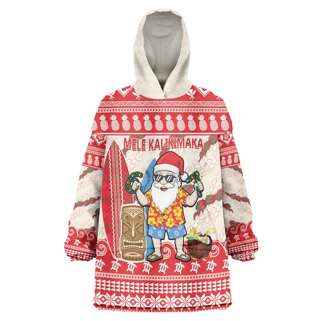 Hawaii Christmas Six Seven Wearable Blanket Hoodie Mele Kalikimaka Funny Santa 67 Gen Alpha Slang - Polynesian Pride