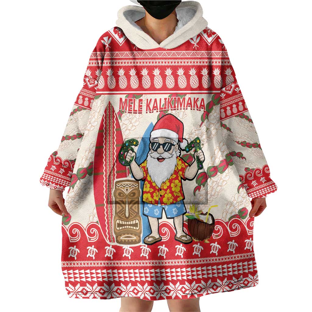 Hawaii Christmas Six Seven Wearable Blanket Hoodie Mele Kalikimaka Funny Santa 67 Gen Alpha Slang - Polynesian Pride