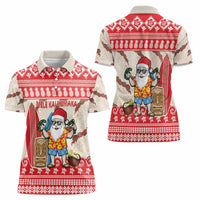 Hawaii Christmas Six Seven Women Polo Shirt Mele Kalikimaka Funny Santa 67 Gen Alpha Slang - Polynesian Pride