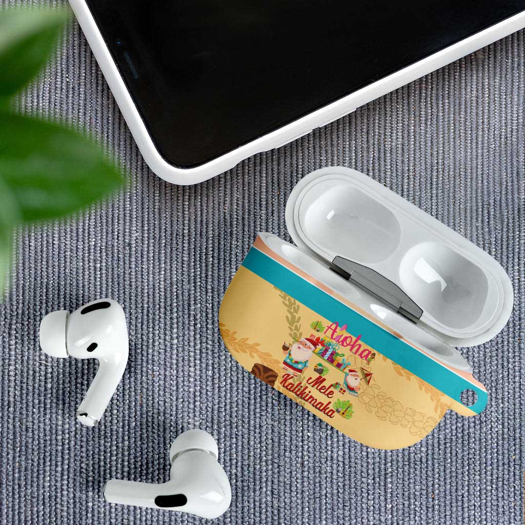 Aloha Hawaii Mele Kalikimaka AirPods Case Beachy Funny Santa Hawaiian Lei - Polynesian Pride