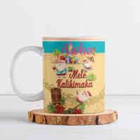 Aloha Hawaii Mele Kalikimaka Ceramic Mug Beachy Funny Santa Hawaiian Lei LT14 Yellow - Polynesian Pride