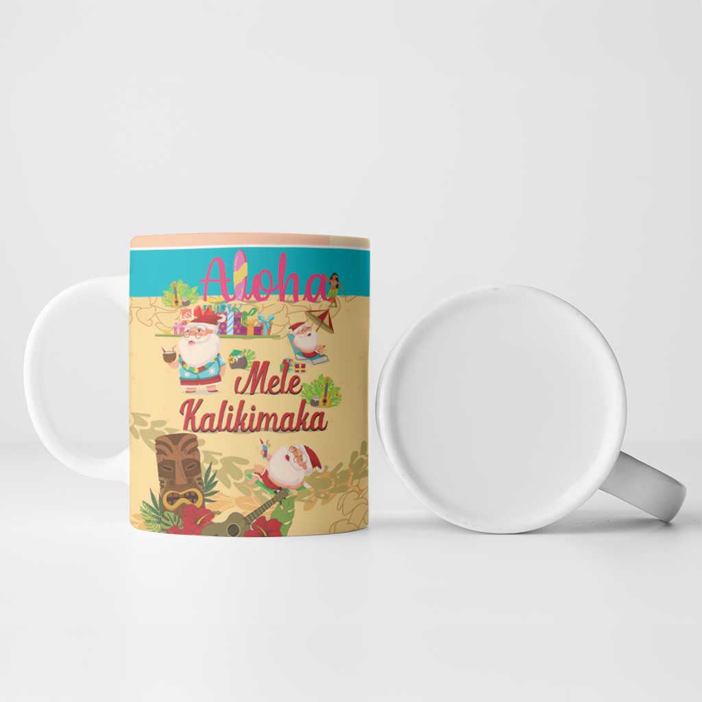 Aloha Hawaii Mele Kalikimaka Ceramic Mug Beachy Funny Santa Hawaiian Lei LT14 - Polynesian Pride