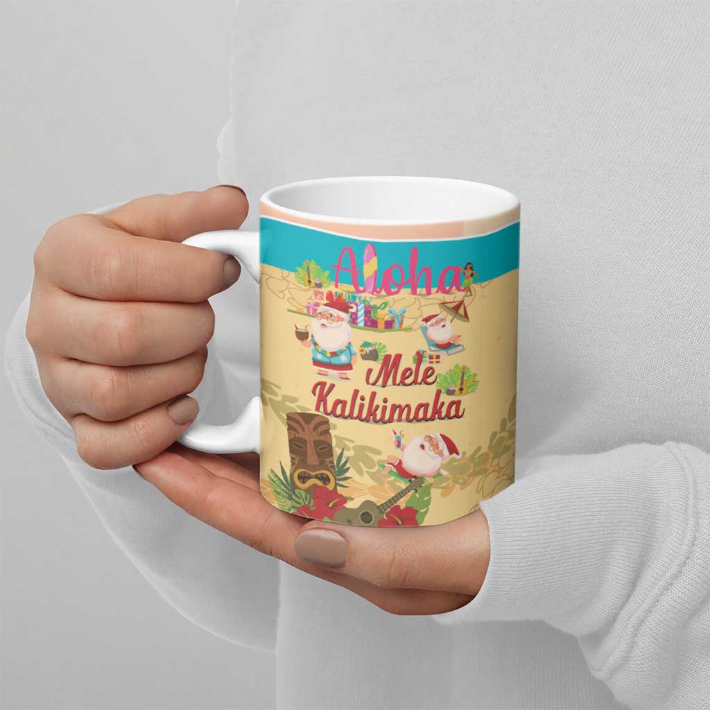 Aloha Hawaii Mele Kalikimaka Ceramic Mug Beachy Funny Santa Hawaiian Lei LT14 - Polynesian Pride