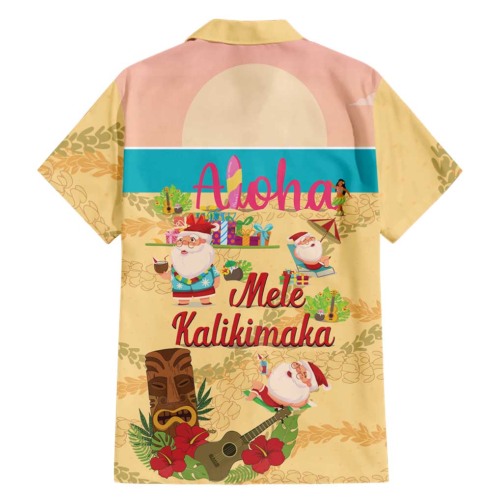 Aloha Hawaii Mele Kalikimaka Family Matching Off Shoulder Maxi Dress and Hawaiian Shirt Beachy Funny Santa Hawaiian Lei - Polynesian Pride