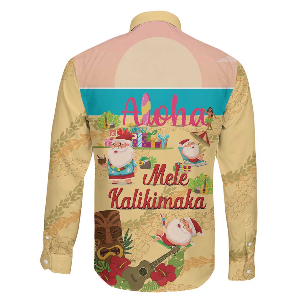 Aloha Hawaii Mele Kalikimaka Family Matching Off Shoulder Maxi Dress and Hawaiian Shirt Beachy Funny Santa Hawaiian Lei - Polynesian Pride