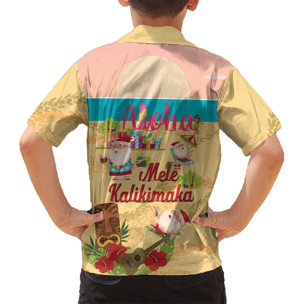 Aloha Hawaii Mele Kalikimaka Family Matching Off Shoulder Short Dress and Hawaiian Shirt Beachy Funny Santa Hawaiian Lei - Polynesian Pride