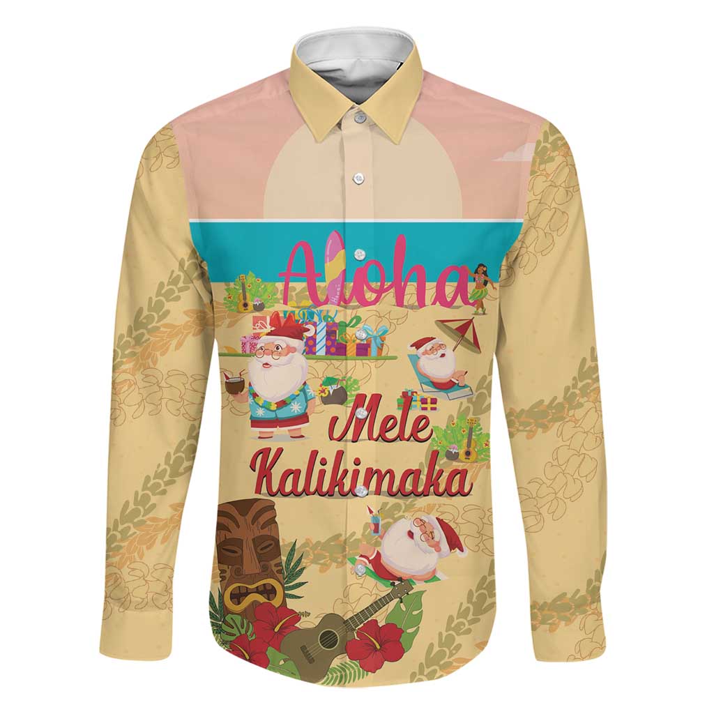 Aloha Hawaii Mele Kalikimaka Family Matching Off Shoulder Short Dress and Hawaiian Shirt Beachy Funny Santa Hawaiian Lei - Polynesian Pride