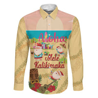 Aloha Hawaii Mele Kalikimaka Family Matching Off Shoulder Short Dress and Hawaiian Shirt Beachy Funny Santa Hawaiian Lei - Polynesian Pride