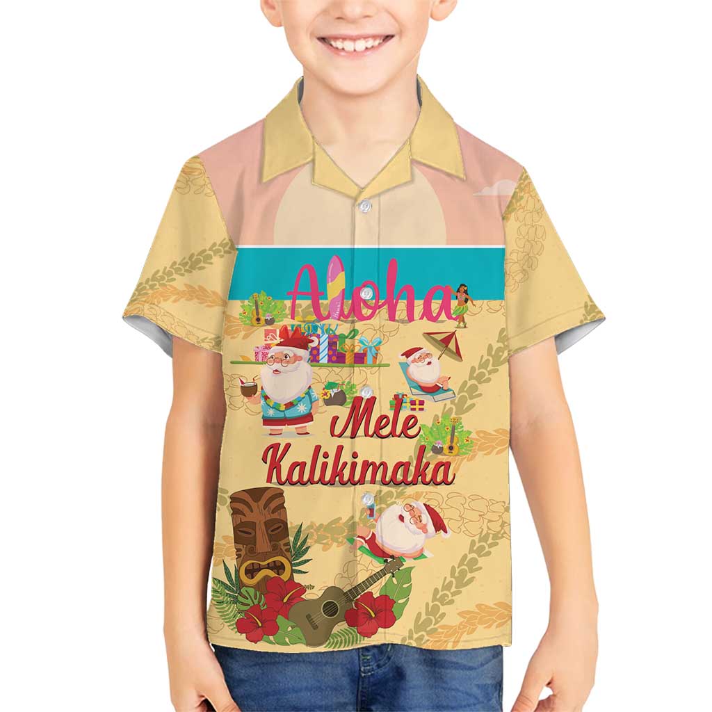 Aloha Hawaii Mele Kalikimaka Family Matching Summer Maxi Dress and Hawaiian Shirt Beachy Funny Santa Hawaiian Lei - Polynesian Pride