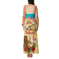 Aloha Hawaii Mele Kalikimaka Family Matching Tank Maxi Dress and Hawaiian Shirt Beachy Funny Santa Hawaiian Lei - Polynesian Pride