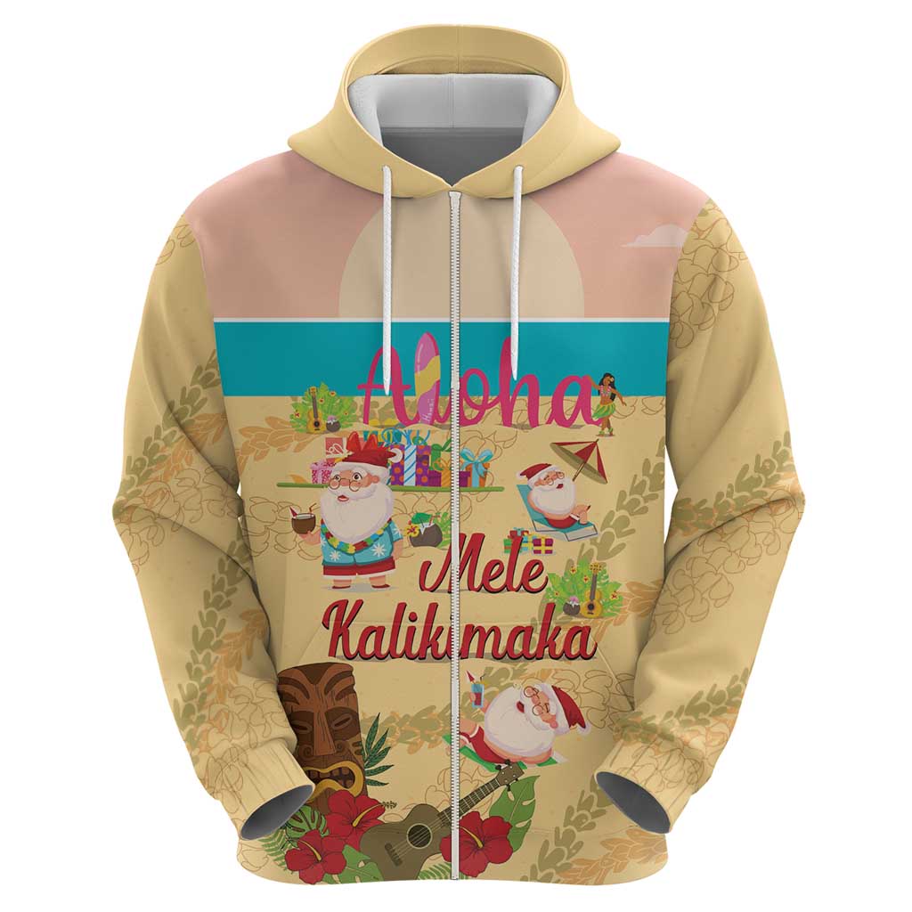 Aloha Hawaii Mele Kalikimaka Hoodie Beachy Funny Santa Hawaiian Lei - Polynesian Pride