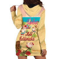 Aloha Hawaii Mele Kalikimaka Hoodie Dress Beachy Funny Santa Hawaiian Lei - Polynesian Pride