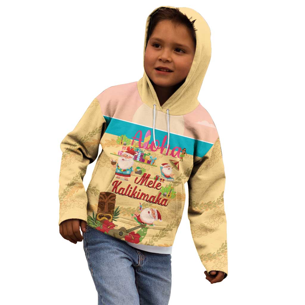 Aloha Hawaii Mele Kalikimaka Kid Hoodie Beachy Funny Santa Hawaiian Lei - Polynesian Pride