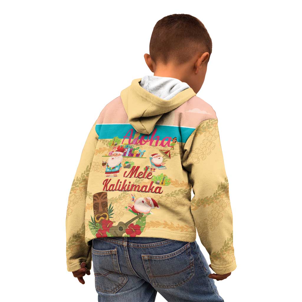Aloha Hawaii Mele Kalikimaka Kid Hoodie Beachy Funny Santa Hawaiian Lei - Polynesian Pride